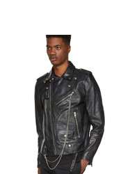 Diesel Black Leather L Kio Jacket