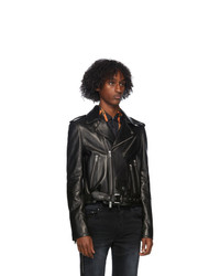 Amiri Black Leather Lightweight Biker Jacket