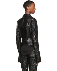 Rick Owens Black Leather Lukes Stooges Jacket