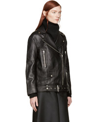 Acne Studios Black Leather More Biker Jacket