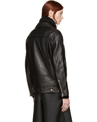 Acne Studios Black Leather More Biker Jacket