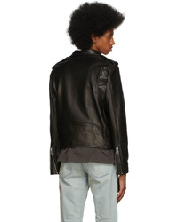 John Elliott Black Leather Moto Jacket