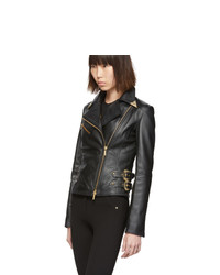 Versace Jeans Couture Black Leather Perfecto Jacket