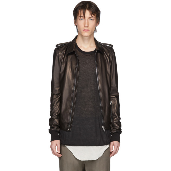 Rick Owens Black Leather Rotterdam Jacket, $828 | SSENSE | Lookastic
