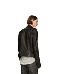 Rick Owens Black Leather Tecautl Stooges Jacket