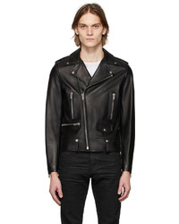 Saint Laurent Black Motorcycle Leather Jacket