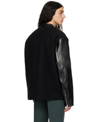 MM6 MAISON MARGIELA Black Paneled Leather Jacket