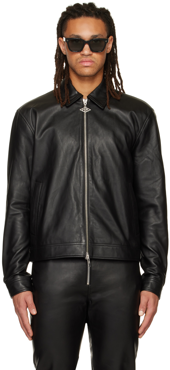 Han Kjobenhavn Black Pilot Leather Jacket, $955 | SSENSE | Lookastic