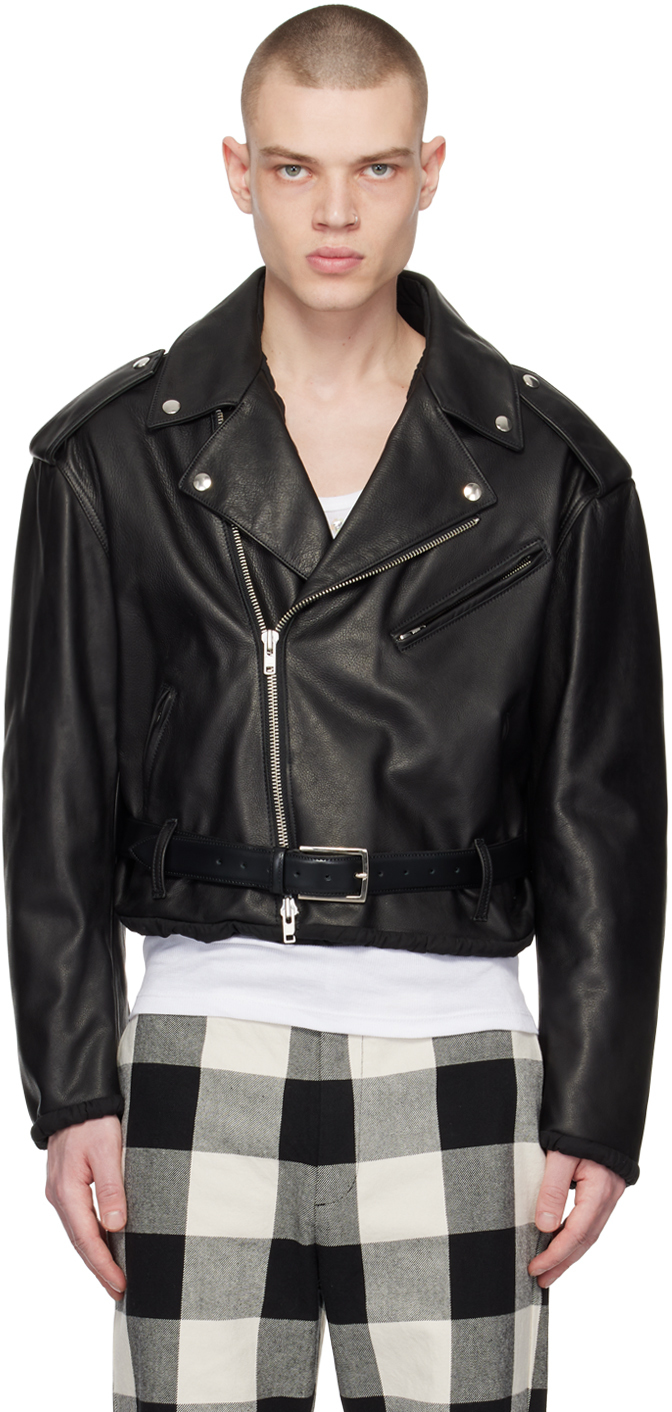 Magliano Black Pin Leather Jacket, $1,775 | SSENSE | Lookastic