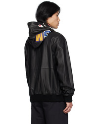 BAPE Black Shark Leather Jacket