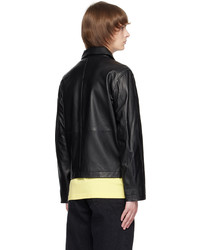 Sunflower Black Short Leather Jacket