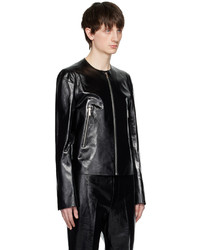 SAPIO Black Vitellino Leather Jacket