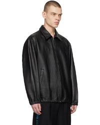 Wacko Maria Black Zip Leather Jacket