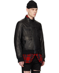 Undercover Black Zip Leather Jacket
