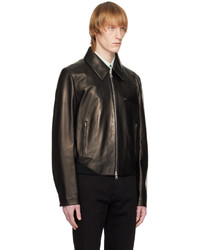 Alexander McQueen Black Zip Up Leather Jacket