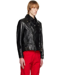 Undercover Black Zip Up Leather Jacket