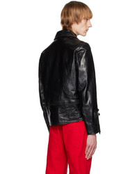 Undercover Black Zip Up Leather Jacket
