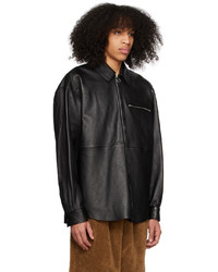 Acne Studios Black Zip Up Leather Jacket