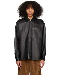 Acne Studios Black Zip Up Leather Jacket