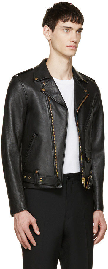 Blackmeans Black Leather Biker Jacket, $2,000 | SSENSE | Lookastic