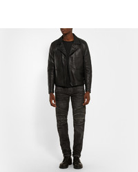 Blackmeans Quilted Leather Biker Jacket