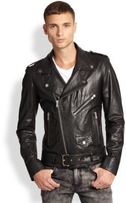 BLK DNM Croc Embossed Leather Moto Jacket | Where to buy & how to wear