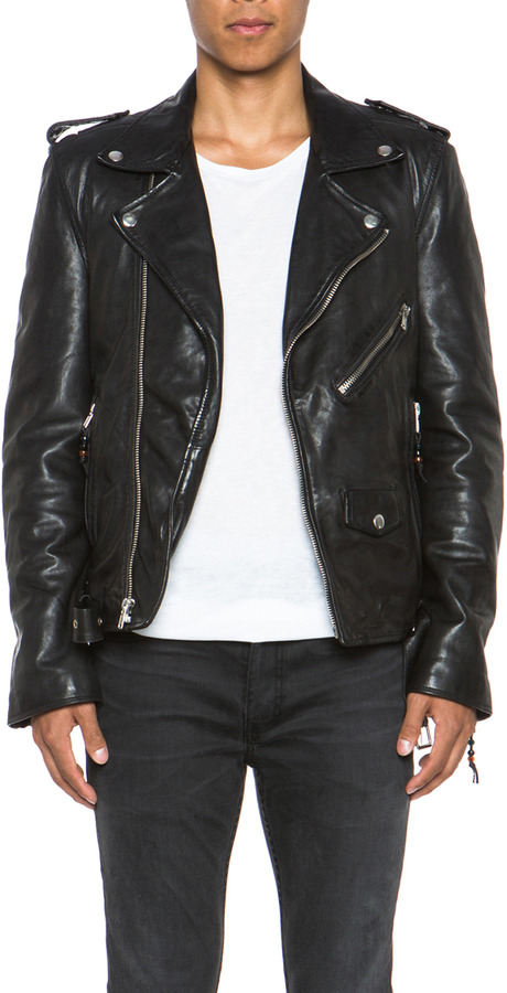 BLK DNM Iconic Leather Motorcycle Jacket In Ink Blue | Where to buy ...