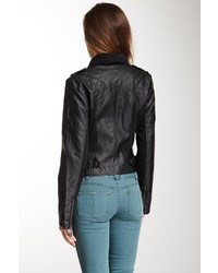 Blanc Noir Bnci By Quilted Pleated Cascade Moto Jacket