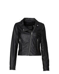 BODYFLIRT Leather Biker Jacket In Black Size 14