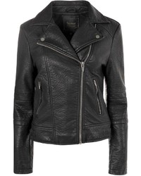 Boohoo Julia Quilted Sleeve Faux Leather Biker Jacket