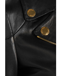 Moschino Boutique Leather Biker Jacket Black