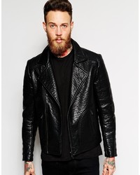Asos Brand Faux Leather Biker Jacket