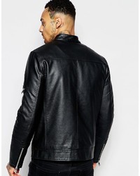 Asos Brand Faux Leather Racing Biker Jacket