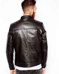 Asos Brand Leather Biker Jacket