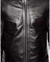 Asos Brand Leather Biker Jacket