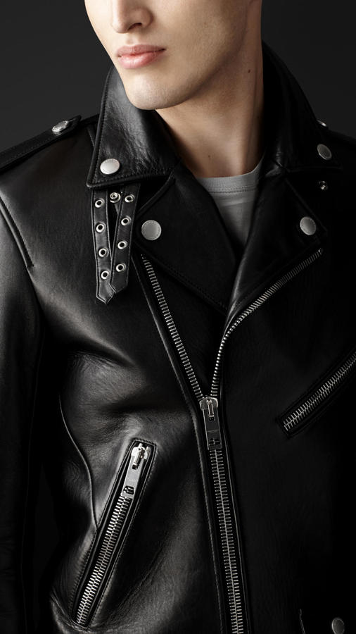 Burberry Leather Biker Jacket 4895 Burberry Lookastic 