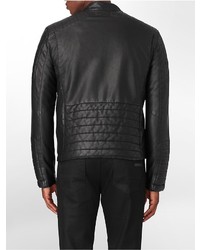 Calvin Klein Asymmetrical Zip Close Faux Leather Biker Moto Jacket