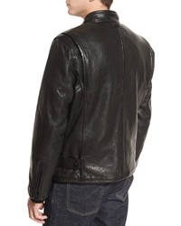Andrew Marc Chiswick Supple Leather Moto Jacket Black