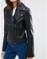 Asos Collection Ultimate Biker Jacket With Piped Detail