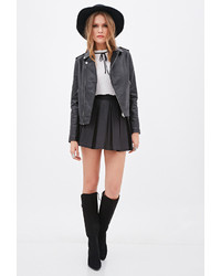 Forever 21 Contemporary Quilted Faux Leather Moto Jacket
