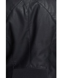 Steve Madden Contrast Sleeve Faux Leather Jacket
