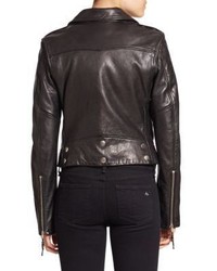 BLK DNM Cropped Leather Biker Jacket
