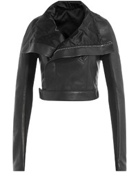 Rick Owens Cropped Leather Biker Jacket