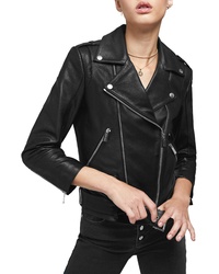 Anine Bing Cropped Leather Moto Jacket
