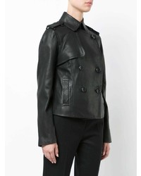 Vince Cropped Trench Leather Jacket