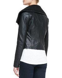 Neiman Marcus Cusp By Faux Sherpa Lined Faux Leather Jacket Black