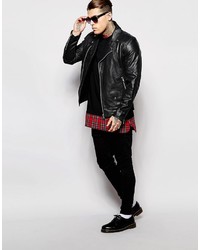 Religion Cutter Perforated Leather Biker Jacket