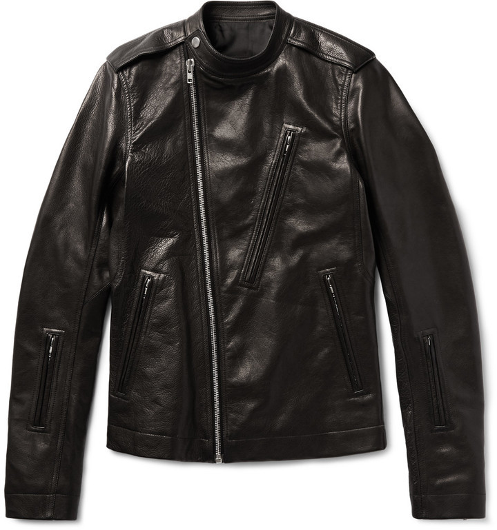 Rick Owens Cyclops Slim Fit Grained Leather Biker Jacket, $2,420 | MR ...