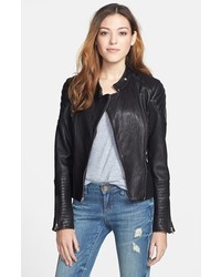 Dawn Levy Pebbled Leather Biker Jacket X Small