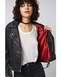Distressed Belted Leather Jacket